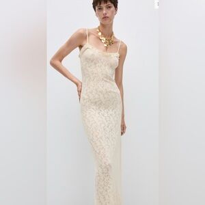 Mango KNITTED DRESS WITH LACE DETAILS, size 6